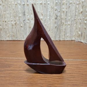 Medford Mahogany Creations Barbados Carved wooden art Sailboat